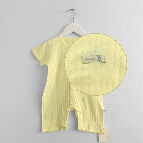 Other - NWT Cute Baby Girls Romper Sleep N' Play One-Piece Short Sleeve Yellow 6M-9M